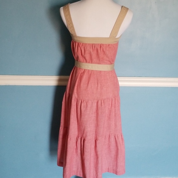 Vintage Light Red Button Up Sundress - Picture 4 of 5